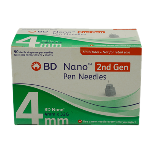 BD Nano Ultra Fine Pen Needles 4mm x 32G-90 Count