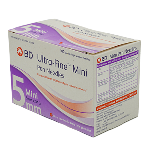 BD Ultra Fine Mini Pen Needles 5mm x 31G - 90 Count - Image 2
