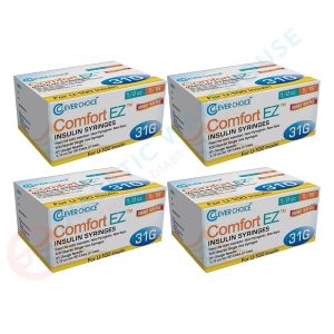 Clever Choice Comfort EZ Insulin Syringes - 31G 1/2 cc 5/16" 100/bx - Pack of 4