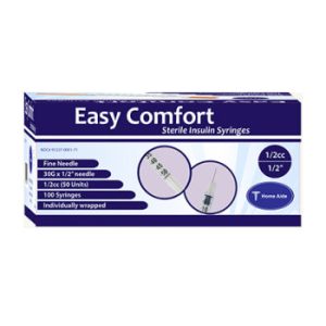 Easy Comfort Insulin Syringes - 30G 1/2 cc 1/2" 100/bx