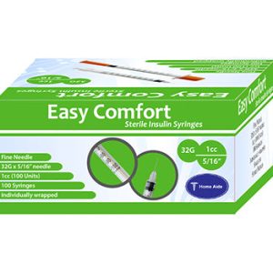 Easy Comfort Insulin Syringes - 32G 1 cc 5/16" 100/bx