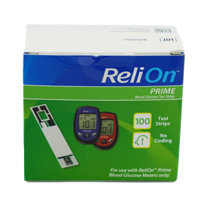 ReliOn Prime Blood Glucose Test Strips - 100 Count