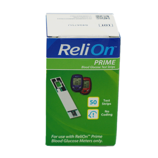 ReliOn Prime Blood Glucose Test Strips - 50 Count