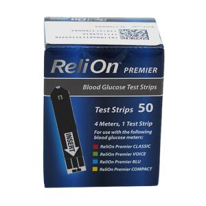 ReliOn Premier Blood Glucose Test Strips - 50 Count