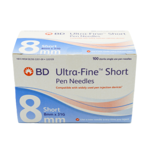 BD Ultra Fine Short Pen Needles 8mm x 31G - 90 Count