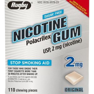 Rugby Sugar Free Nicotine Polacrilex Gum - 2mg - Original - 100 Pieces