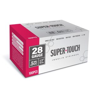 Super Touch Insulin Syringes - 28G .5cc 1/2" 100/bx