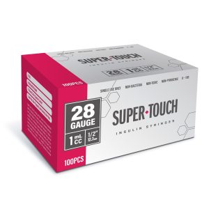 Super Touch Insulin Syringes - 28G 1cc 1/2" 100/bx