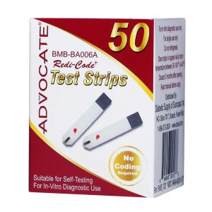 Advocate Redi-Code Plus Glucose Test Strips 50ct