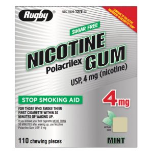 Rugby Sugar Free Nicotine Polacrilex Gum - 4mg - Mint - 100 Pieces